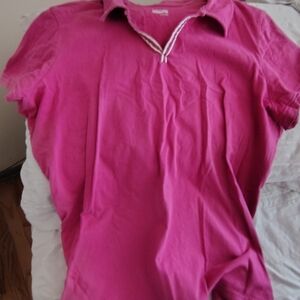 Basic Editions Pink Polo Shirt